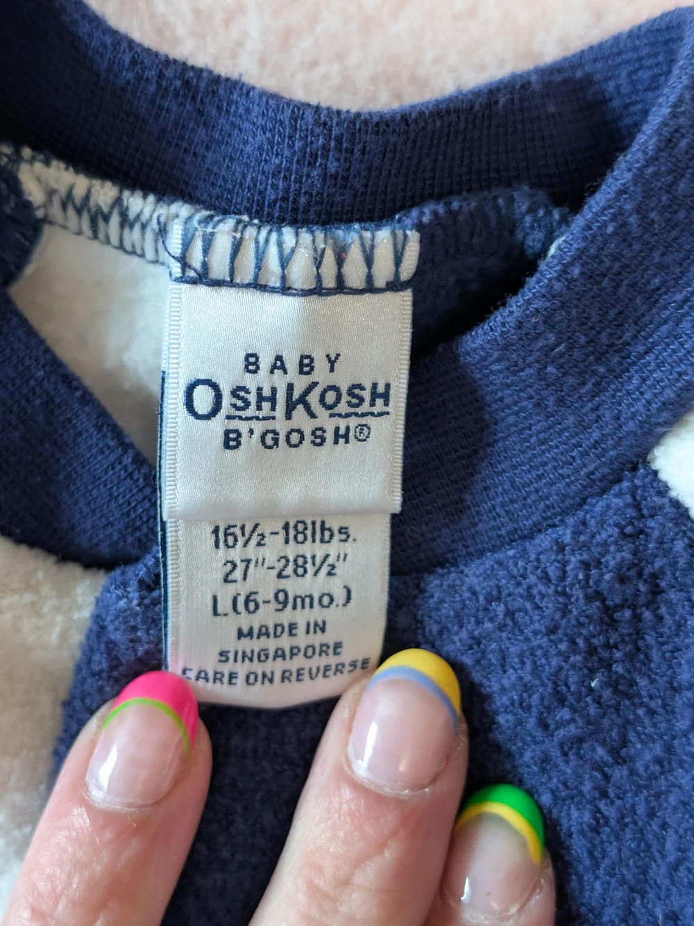 vintage 1990s Baby OshKosh B'gosh colorblock fleece romper 6-9M